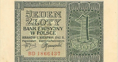 Banknot jednozłotowy z czasów niemieckiej okupacji