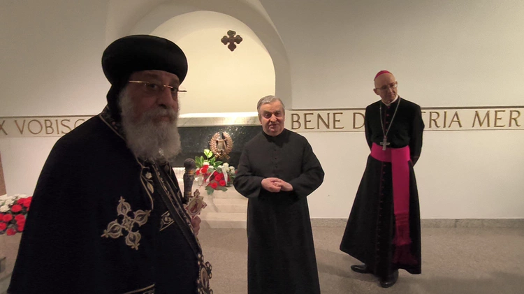 Patriarcha Koptyjskiego Kościoła Ortodoksyjnego zwiedził podziemia archikatedry św. Jana