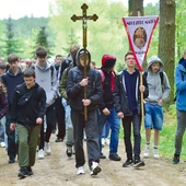 Na pielgrzymkowy szlak wyruszyło  blisko 260 uczniów, by zawierzyć Matce Bożej czas egzaminów i wyboru nowej szkoły.