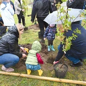 Drzewka sadzili pracownicy DFOŻ, przedstawiciele władz, dziennikarze, a także całe rodziny.