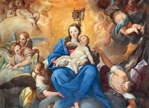 „Madonna z Dzieciątkiem ukazująca się św. Filipowi Nereuszowi i św. Julianie Falconeri” na płótnie z XVIII w.