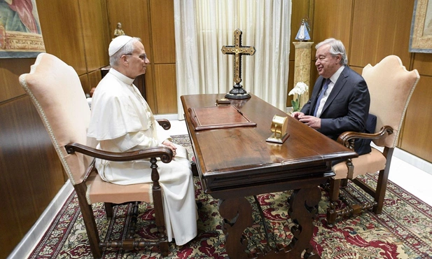 Leon XIV i Antonio Guterres