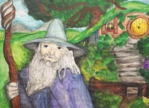 Dzieci chętnie malowały Hobbiton i jego bohaterów.
