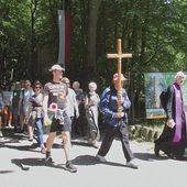 Pątnicy wyszli po południu w kierunku Polanowa.