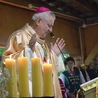 Podczas Eucharystii na ołtarzu nie mogło zabraknąć świec z pszczelego wosku.