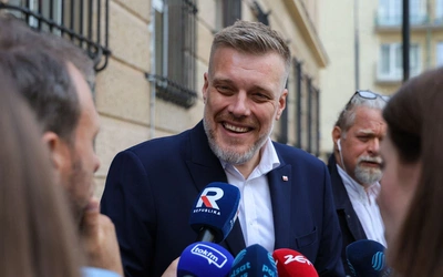 Współprzewodniczący partii Razem Adrian Zandberg 
