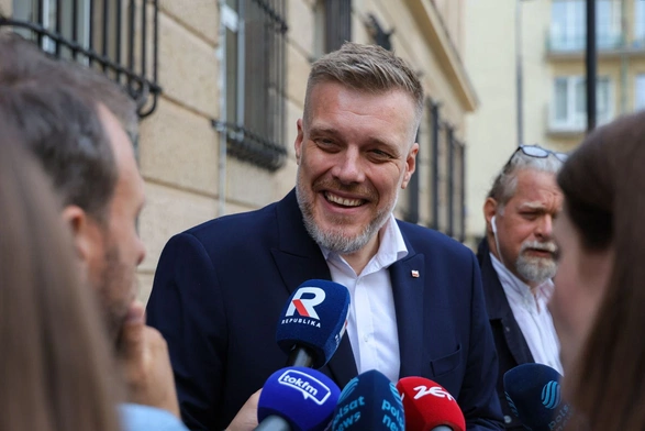 Współprzewodniczący partii Razem Adrian Zandberg 