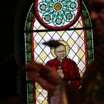 Popowo Kościelne. Poświęcenie cegły z Dzrwi Świętych bazyliki św. Piotra w Watykanie