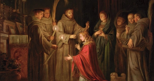 Św. Franciszek obcinający włosy św. Klarze – płótno z XVIII wieku