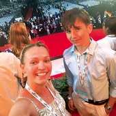 Martyna Gurgul i Jan Hanulewicz po zakończeniu czuwania na Tor Vergata.