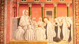 Święta Franciszka Rzymska na malowidle w klasztorze w Tor de'Specchi 