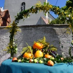 Dożynki diecezjalne w Wielowsi - korony żniwne i plony