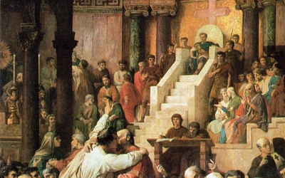 „Św. Augustyn na synodzie w Kartaginie” – malowidło z XIX wieku