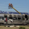 Zniszczony w rosyjskim ataku pociąg osobowy