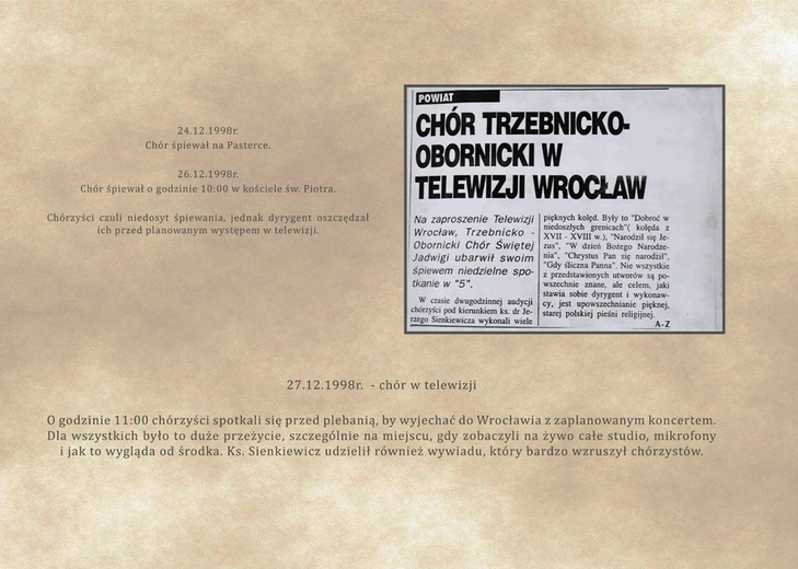 Wystawa poświęcona Chórowi św. Jadwigi w Trzebnicy