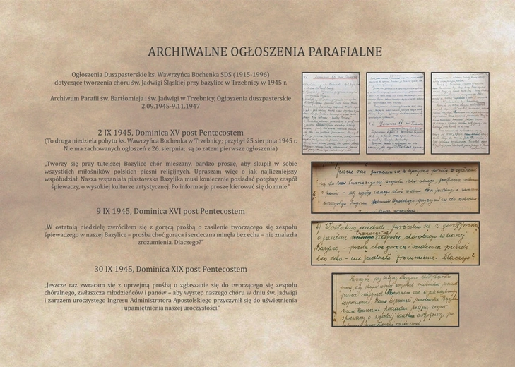 Wystawa poświęcona Chórowi św. Jadwigi w Trzebnicy