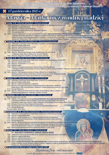 Każdy dzień odpustu to lekcja życia, w której nauczycielką jest Matka Boża