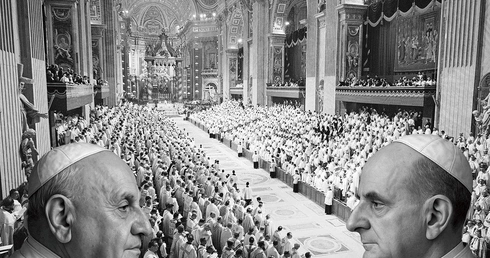 Ojcowie soborowi w bazylice św. Piotra.