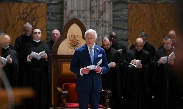 Król Karol III w Bazylice św. Pawła za Murami