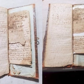 Księgi przed i po zabiegach konserwatorskich. 