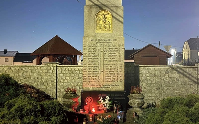 Na pomnikach umieszczana była często postać kobiety-anioła, niosącej wieniec umierającemu żołnierzowi, rzadziej Jezusa. Tu Kriegerdenkmal w Twardawie, w centrum wioski, tuż przy cmentarzu. 