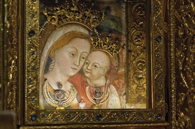 Obraz, niewielki fresk, prawdopodobnie przybył do Włoch z Albanii, ze Szkodry 