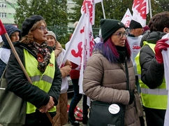 Katowice. Pikieta "Solidarności" przed Śląskim Kuratorium Oświaty