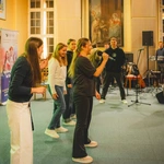 Blok formacyjny podczas jubileuszu młodych