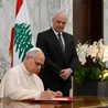 Leon XIV z prezydentem LIbanu, Josephem Aounem