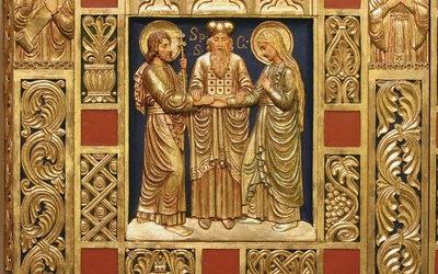  Zaślubiny Maryi i Józefa. W tekstach kanonicznych wydarzenie to nie zostało opisane, ale z pewnością przebiegło zgodnie z żydowskimi zwyczajami.