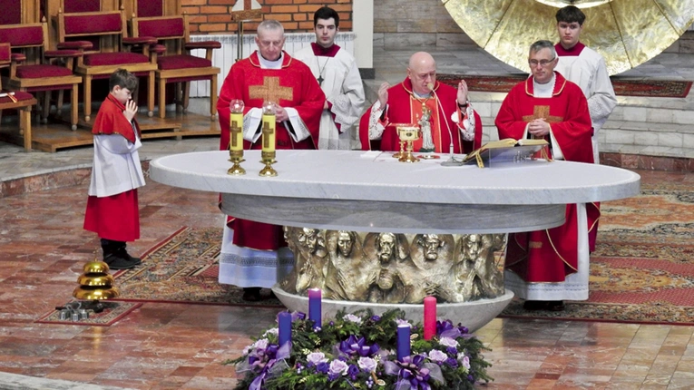 Msza św. barbórkowa w jawiszowickim kościele Matki Bożej Bolesnej. 