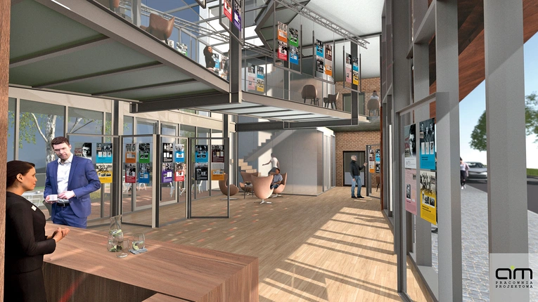 Wizualizacja nowej przestrzeni, w której znajdzie się miejsce  m.in.  dla biblioteki.