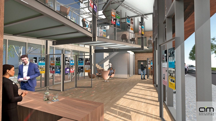 Wizualizacja nowej przestrzeni, w której znajdzie się miejsce  m.in.  dla biblioteki.