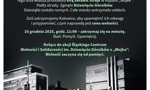 Katowice. 44. rocznica pacyfikacji kopalni Wujek