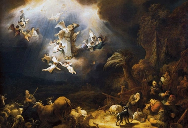  Aniołowie zwiastujący pasterzom narodzenie Chrystusa, 1639 r.  Muzeum w Luwrze