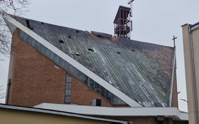 Zniszczony kościół przy Kunickiego