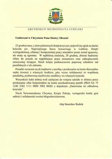 Zbiórka na odbudowę kościoła