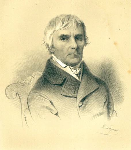 Litograficzny portret krakowskiego pasjonata z 1850 roku.