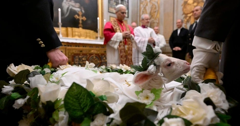 Błogosławieństwo baranków, z których wełny paliusze otrzymają m.in. kard. Ryś i abp Przybylski