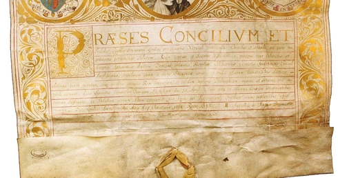 Akt nominacji Gdańszczanina na członka The Royal Society w Londynie. 