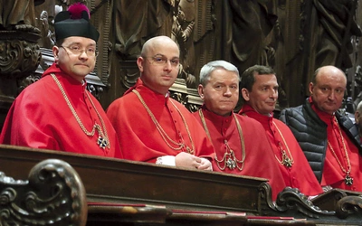 Kanoników charakteryzuje strój z peleryną (mantoletem), dystynktorium (krzyżem na łańcuchu) oraz biretem, często z fioletowym pomponem. 