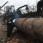 Zniszczenia w elektrociepłowni Darnicka  po rosyjskim ataku rakietowym