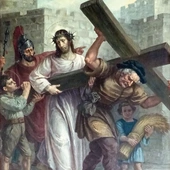 V stacja drogi krzyżowej, prof. Kaspar Schleibner z Monachium, 1. poł. XX w., Kościół św. Józefa w Zabrzu.  