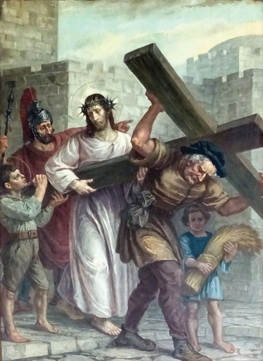 V stacja drogi krzyżowej, prof. Kaspar Schleibner z Monachium, 1. poł. XX w., Kościół św. Józefa w Zabrzu.  