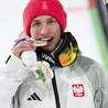 Kacper Tomasiak po swoim historycznym skoku w Predazzo, który dał mu drugie miejsce.