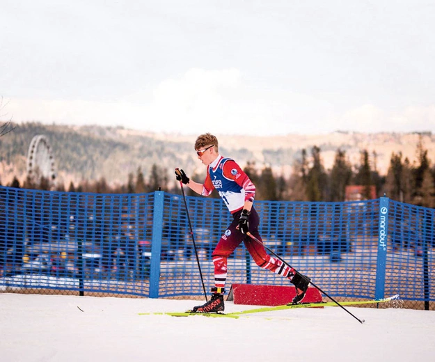 Filip na nartach biegowych  w zawodach w Polsce  póki co zdobywa pierwsze miejsca, marzą mu się jednak  igrzyska olimpijskie