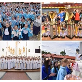 Ołtarz, różaniec, piłka i taniec
