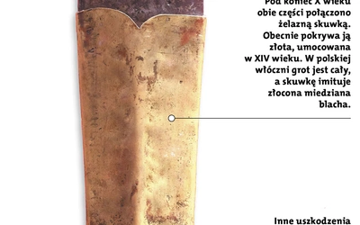 Włócznia Świętego Maurycego autor nieznany  żelazo, miedź złocona, srebro