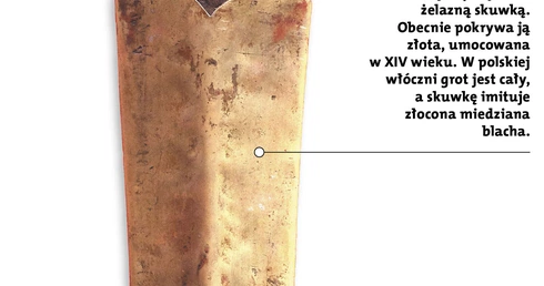 Włócznia Świętego Maurycego autor nieznany  żelazo, miedź złocona, srebro