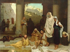 „Niewidomy przy sadzawce Siloam” na płótnie z XIX wieku